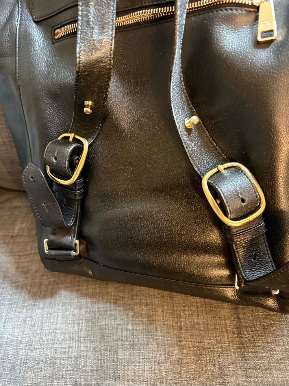 Mina Baie Full Leather Harper Diaper Bag Backpack